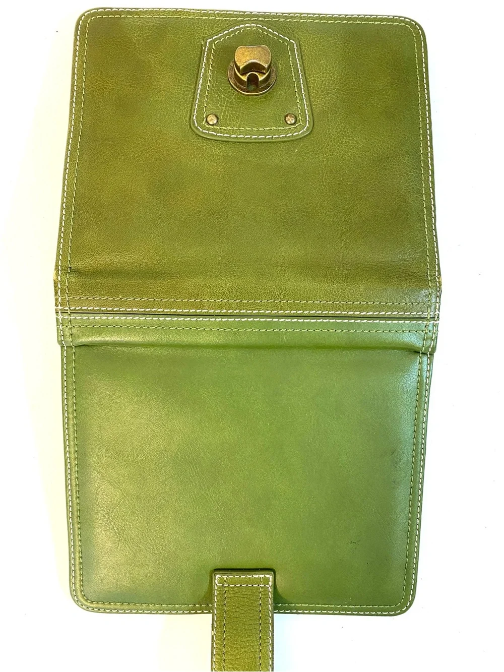 FRANKLIN COVEY Green Leather Compact Binder Turn Lock Closure